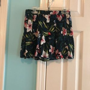 loose floral skort